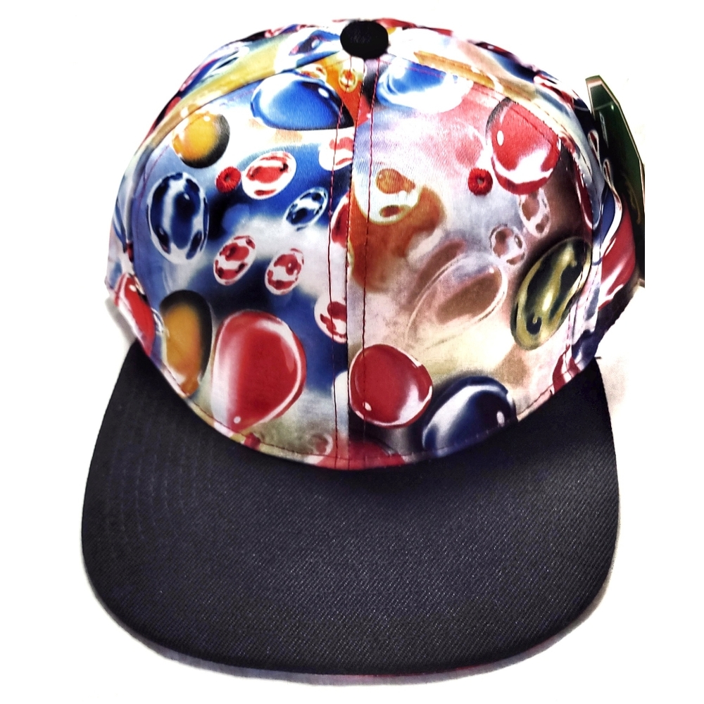 ``H25457 NWT Snapback/Baseball Cap - Bubbles & Art Paint Marbles & Waterdrop